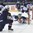 POPRAD, SLOVAKIA - APRIL 23: USA's Grant Mismash #16 scores against Finland Ukko-Pekka Luukkonen #1 to make it 4-1 USA during gold medal game action at the 2017 IIHF Ice Hockey U18 World Championship. (Photo by Andrea Cardin/HHOF-IIHF Images)